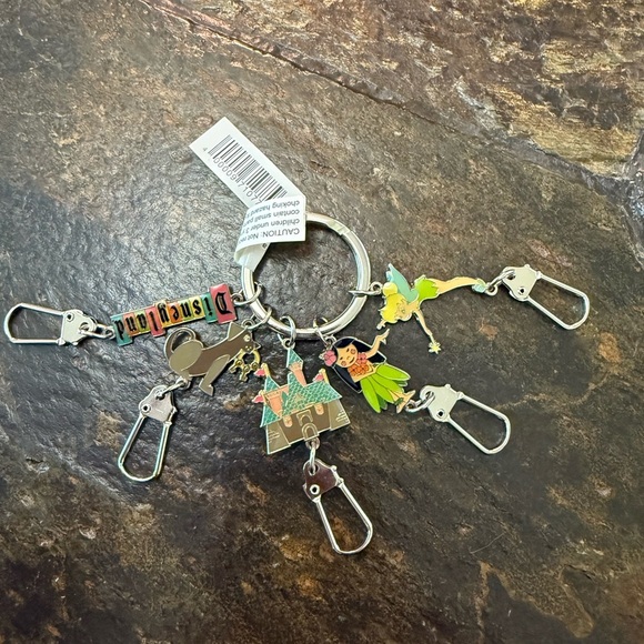 NWT! Disney Multicolor Keychain with Tinkerbell and Castle - Picture 1 of 3
